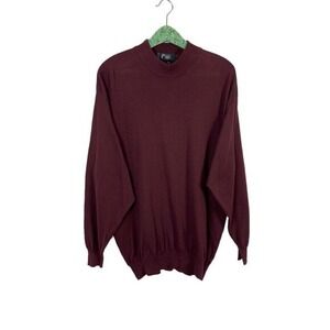 Fiji‎ Made In Italy Burgundy Knit Sweater Pullover XL Luxury Designer Vintage